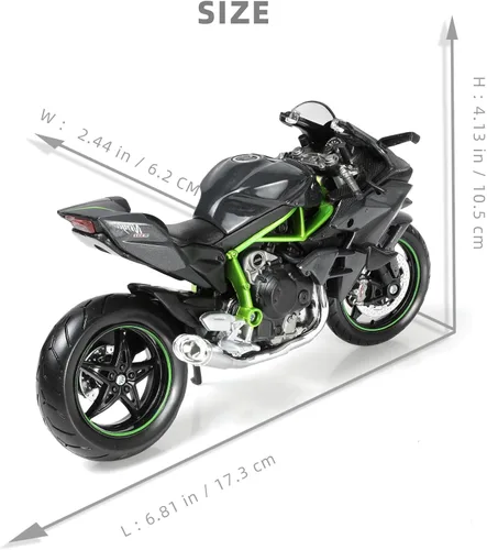 Vista 2 de Motocicleta fundida a presión 1:12 compatible con Kawasaki Ninja 1:12 H2r