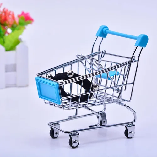 Vista 8 de Carrito de compras mini, carrito de mano de supermercado, carrito de almacenamiento mini para supermercado, juguete decorativo para almacenamiento