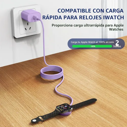 Vista 5 de Susnwere Cargador rápido para cargadores Apple iWatch con bloque de cargador de 20 W, USB C magnético para i-Watch, cable de carga rápida