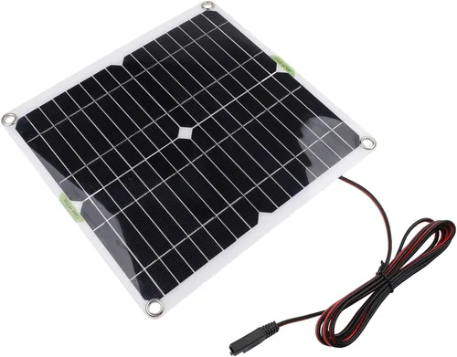 Vista 5 de Cargador solar Powercell de 12 V con controlador de 20 W, kit de panel de carga para coche, barco, RV, motocicleta, construcción de PET