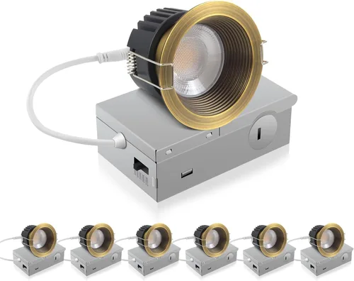 Vista 38 de Adetu lámpara de techo empotrable antirreflejos LED de 2 pulgadas, 5 CCT, con caja de conexiones, 2700K/3000K/4000K/5000K seleccionables, CRI90+, 8