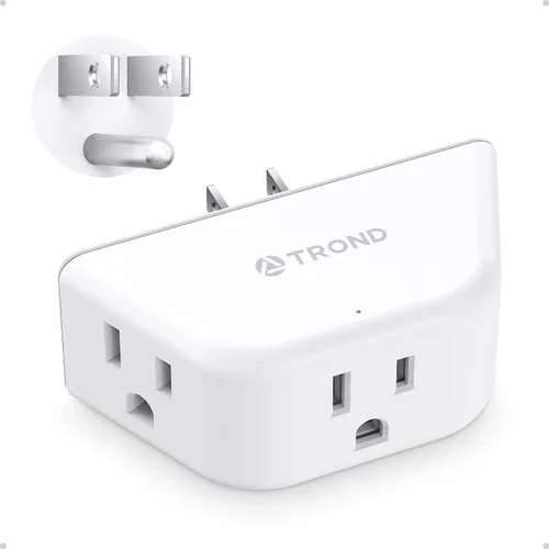 Vista 17 de TROND Extensor de salida con USB, divisor de pared con 2 tomas AC, 3 puertos USB, adaptador de enchufe de pared de diseño de 3 lados, elementos