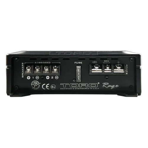 Vista 4 de TORO TECH Amplificador de coche RX2 de 2 canales 65W x 2 RMS @ 4Ω / 90W x 2 @ 2Ω - Amplificador MOSFET clase A/B con encendido automático