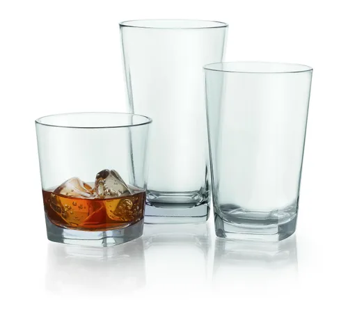 Vista 5 de GET SW-1471-CL - Vaso de plástico con fondo cuadrado sin BPA, 12 onzas, transparente (juego de 12)