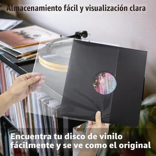 Vista 2 de Paquete de 100 fundas exteriores de vinilo Gatefold, fundas de disco de 12.75 pulgadas, protector de almacenamiento de discos de vinilo profesional
