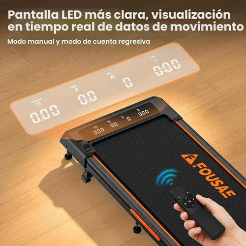 Vista 9 de Walking Pad, FOUSAE 6.2MPH Under Desk Walking Pad with 10% Incline, Treadmills for Home with Double Frame, 2.75HP Brushless Drive Treadmill, 12 HIIT