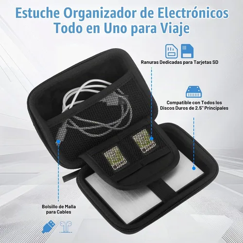 Vista 4 de Estuche para disco duro, estuche de almacenamiento protector portátil