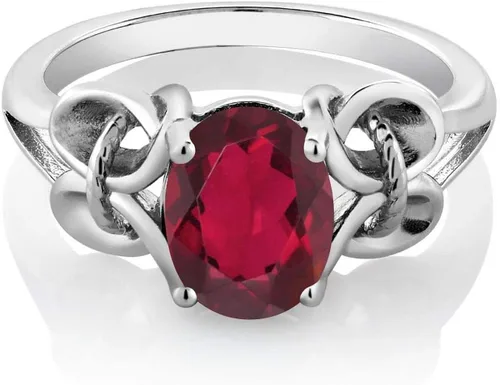 Vista 116 de Gem Stone King Anillo de compromiso ovalado con piedra natal para mujer, plata de ley 925, ovalado de 0.354 x 0.276 in, anillo de compromiso