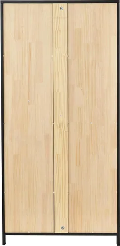 Vista 8 de Woodpecker's Inc Armario de madera maciza de pino con puertas elevadas y 2 cajones (negro)