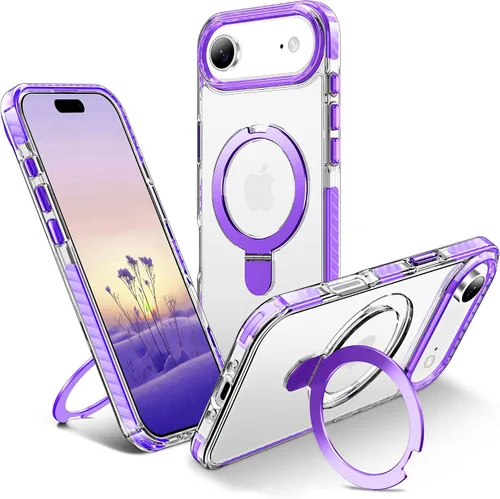 Vista 82 de UMIONE - Funda con diseño de anillo magnético giratorio de 360° para iPhone 11, soporte de bucle invisible integrado, compatible con Magsafe, funda