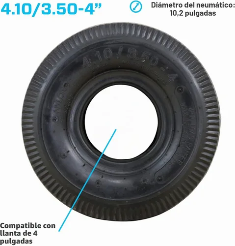 Vista 3 de Marathon 4.10/3.50-4" Neumático (relleno de aire) para carretilla de mano / Neumático utilitario para todo propósito