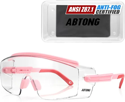 Vista 8 de Gafas de Seguridad Sobre Anteojos — Gafas de Seguridad Certificadas ANSI Z87.1 con Lentes Envolventes Transparentes UV380 Antivaho y Antirrayaduras