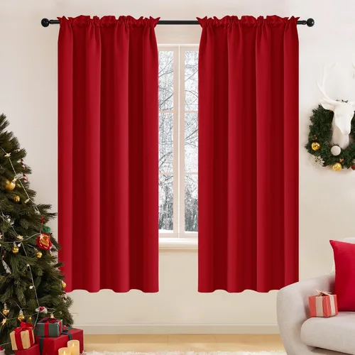Vista 220 de Deconovo Cortinas opacas, aislamiento térmico, dobladillo para barra, reducción de ruido, certificado Oeko-TEX, cortinas de oscurecimiento