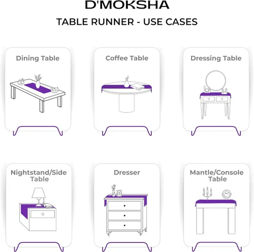 Vista 6 de Luxe Shine™ by D'Moksha - Camino de mesa negro de 36 pulgadas, elegante camino de mesa de seda, lavable a máquina, 14 x 36 pulgadas para tocador