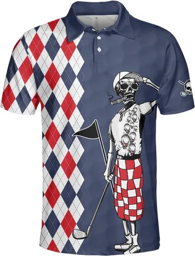 Vista 2 de World's Okayest Golfer - Camisas de golf divertidas personalizadas para hombres, camisas de golf para hombres, camisas de golf de manga corta, polos