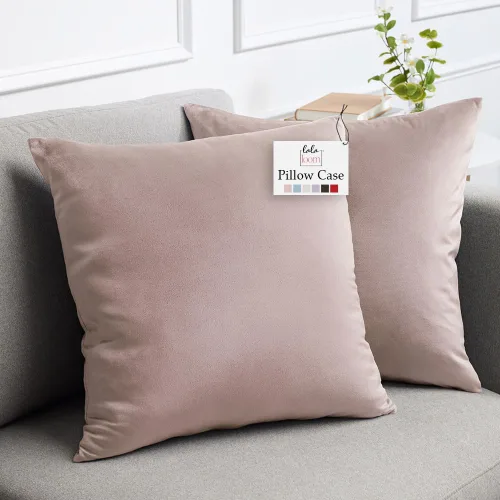 Vista 16 de lalaLOOM Fundas de almohada de terciopelo, juego de 2 almohadas cuadradas decorativas para el hogar, fundas suaves de acento, fundas de almohada