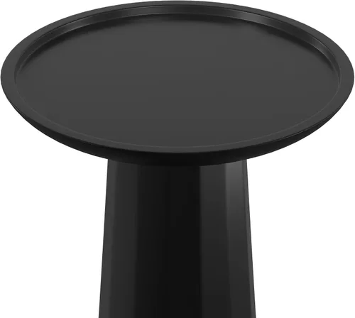 Vista 7 de SIMPLIHOME Dayton - Mesa auxiliar redonda contemporánea de madera maciza de mango de 13 pulgadas de ancho en negro, completamente ensamblada