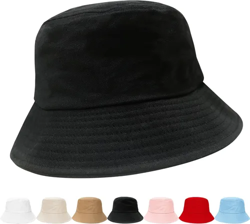 Vista 23 de NPQQUAN Bucket Hats for Men Woman Packable Foldable Sun Hats for Women Beige