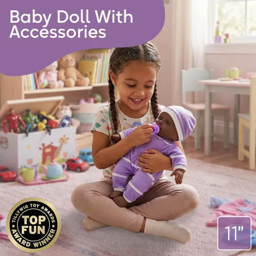 Vista 4 de The New York Doll Collection Muñeca de bebé de cuerpo suave de 11 pulgadas en caja de regalo - Juguete de muñeca de 11" para niños, niñas y niños