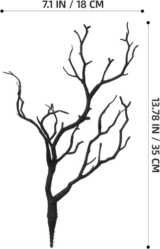 Vista 4 de SEWACC 4 ramas de árbol secas de cornamenta artificial, ramas de plástico con forma de asta de 13.76 pulgadas, ramitas decorativas para plantas