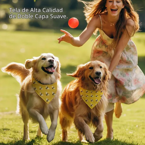 Vista 4 de Yellow Bees - Pañuelos para perro, bufanda de abeja de abeja, accesorios de disfraz para perros medianos y grandes