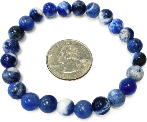 Vista 531 de Gem Avenue Handmade Round Bead Stretch Bracelet Unisex Natural Stone Beaded Jewelry for Men & Women, Elastic Wristband for Daily Wear