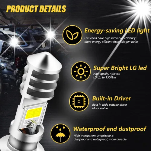 Vista 3 de Bombilla LED H6M AC/DC 12-48V P15D Hi-Lo Beam blanco 6000K LED bombilla de motocicleta para Ya maha ATV YF Z YF M Raptor Grizzly Ko diak Moto
