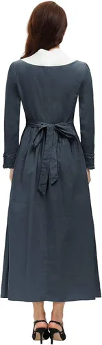 Vista 6 de SCARLET DARKNESS - Vestido colonial para mujer, disfraz sencillo de pionera de la pradera