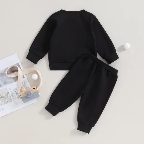 Vista 7 de Conjunto de ropa deportiva de manga larga con cuello redondo y pantalones para bebé niño