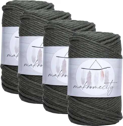 Vista 23 de Makromecity, Cordón de macramé de un solo hilo de 3 mm x 100 yardas (300 pies) de 3 mm de cordón de algodón azul bebé para arte y manualidades