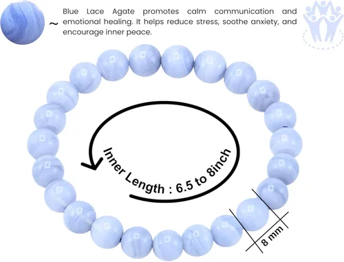 Vista 398 de Amazing Gemstone Pulsera de cristal para mujeres y hombres, pulsera de cristal curativo de protección, pulsera elástica con cuentas de piedras
