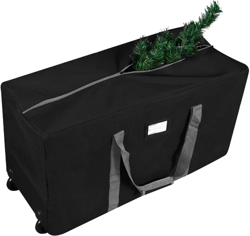 Vista 7 de ProPik Bolsa de almacenamiento rodante para árbol de Navidad, se adapta a árboles de vacaciones desmontados de hasta 7.5 pies de alto, 22" x 16" x