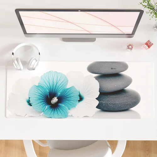 Vista 39 de Qiyi Alfombrilla de escritorio, grande, de mouse, vía láctea, decoración, piel sintética impermeable, protector para oficina, hogar, trabajo