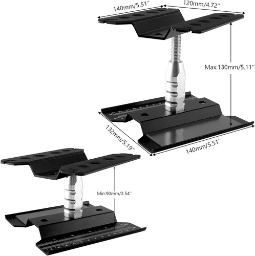 Vista 4 de Estación de trabajo universal de aleación de aluminio a control remoto para reparación, altura ajustable, rotación de 360 grados, elevación
