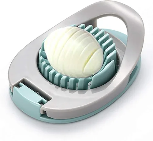 Vista 7 de Cortador de huevos duros con alambre de acero inoxidable apto para lavavajillas (verde)