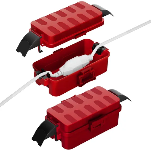 Vista 12 de IP55 Pequeña caja eléctrica al aire libre impermeable, para regleta Inner 5.9 x 3.2 x 1.8inch, Extension Cord Cover with Detachable Awning Covers