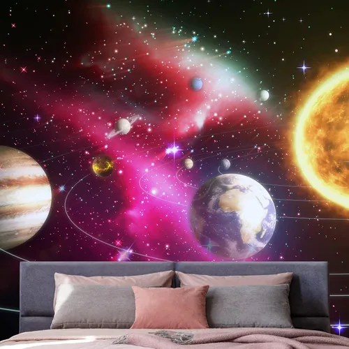Vista 17 de NWT Calcomanía removible para pared, diseño de nube galáctica, estrella, nebulosa, fantasía, ciencia ficción, astronomía y arte espacial, arte