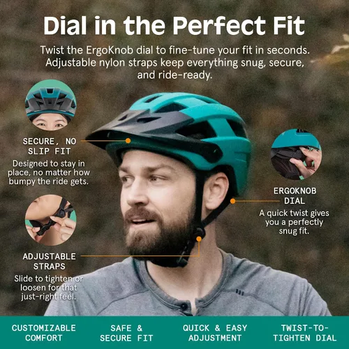 Vista 5 de Retrospec Retrospec Rowan - Casco de bicicleta de montaña para adultos, estilo MTB con visera extraíble e interior de espuma EPS para hombres