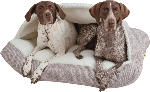 Vista 16 de Snoozer Pet Products Cama de lujo para perros estilo cueva rectangular con microserraje, pequeña, antracita