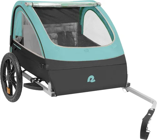 Vista 12 de Retrospec Rover - Remolque para bicicleta para niños, individual y doble pasajero, plegable