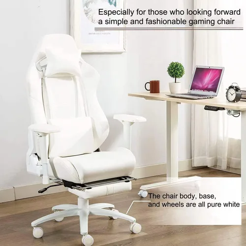 Vista 5 de Silla de juegos, sillas de oficina para el hogar, silla de oficina ergonómica con reposapiés y soporte lumbar, sillas de juegos para adultos, silla