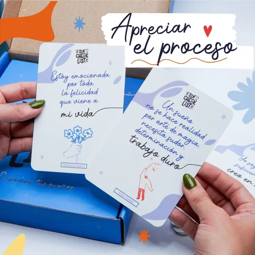 Vista 5 de Explorando el viaje interior con El diario del empoderamiento personal incluye mapa de sueños, hoja con stickers, y 23 tarjetas con frases
