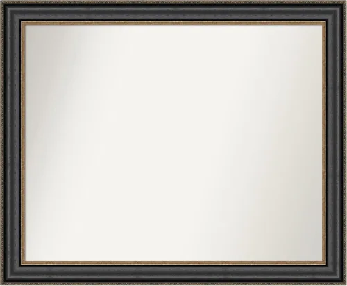 Vista 417 de Amanti Art Espejo personalizado, espejo de baño negro puente, espejo de pared o espejo de tocador de baño sobre el fregadero (26 x 26 pulgadas)