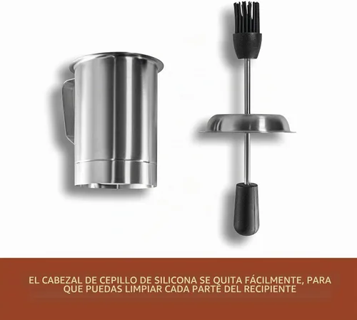 Vista 5 de Bellemain Juego de olla y cepillo para untar – Cepillo de silicona para cocinar, ahumar y parrilla de barbacoa – Juego de mascar carne