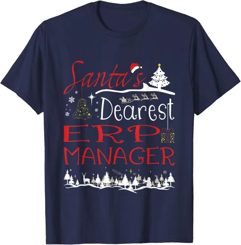 Vista 9 de ERP Manager Xmas Job Cute Christmas T-Shirt