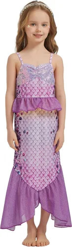 Vista 2 de Disfraz de sirena para niñas pequeñas, vestido de sirena para Halloween, vestido de princesa