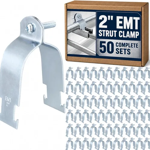 Vista 7 de Landhoow Emt Pipe - Abrazaderas universales de puntal para canal, accesorio de conducto electro galvanizado con perno y tuerca, herramienta