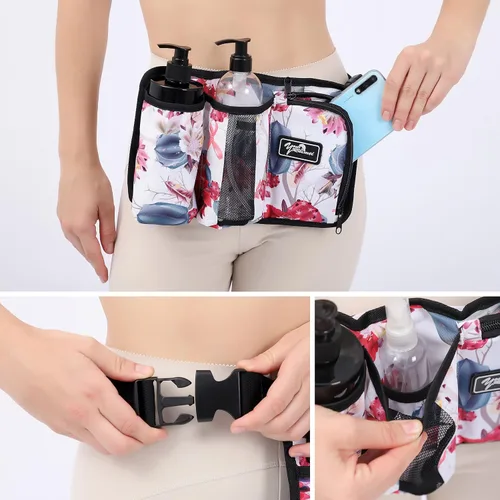 Vista 4 de Bolsa de botella de masaje - Funda para terapeuta para loción y aceite, color flor (9d3KD-Hua)
