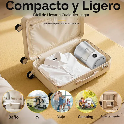 Vista 7 de Lavadora de ropa interior de 1.5 L, mini lavadora portátil recargable con 3 modos de limpieza para ropa personal, ropa interior, calcetines, ropa