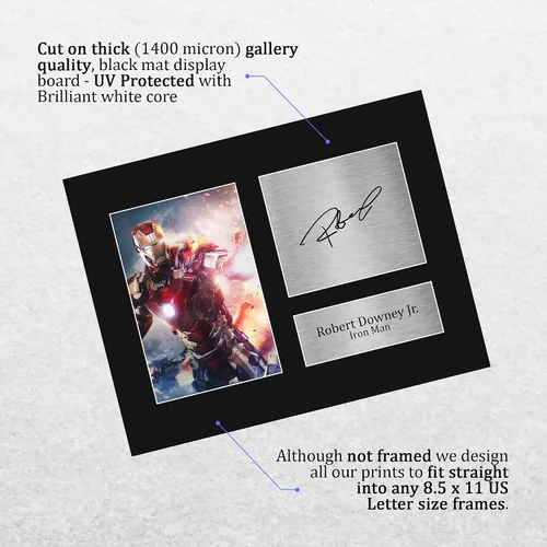 Vista 3 de HWC Trading Robert Downey Jr USL Autógrafo impreso firmado Iron Man Los Vengadores Foto impresa para regalo - Gran idea de regalo - Tamaño carta